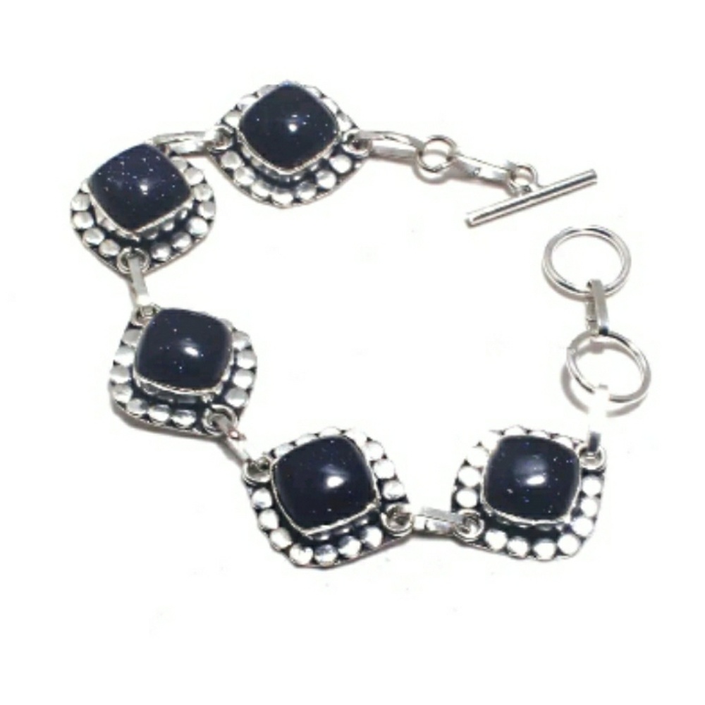 New Blue Sunstone Silver Bracelet.